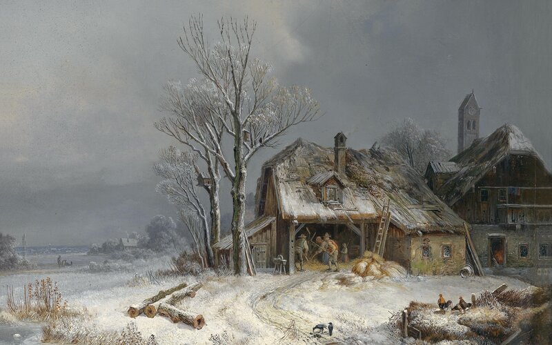 Farmhouse in Winter — White, Cold