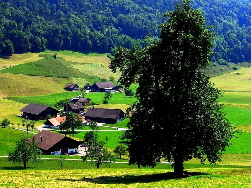 Farmhouse Village in Valley