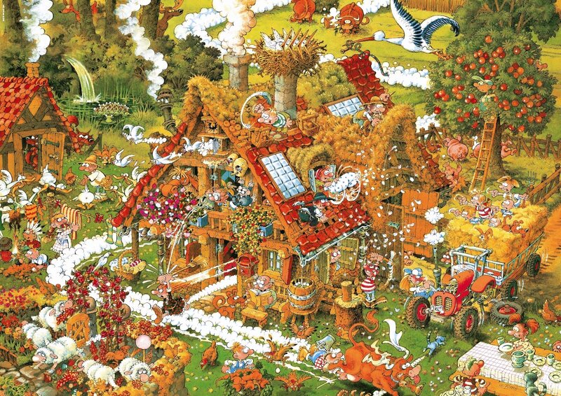 Farmhouse with Animals — Green, Chaotic