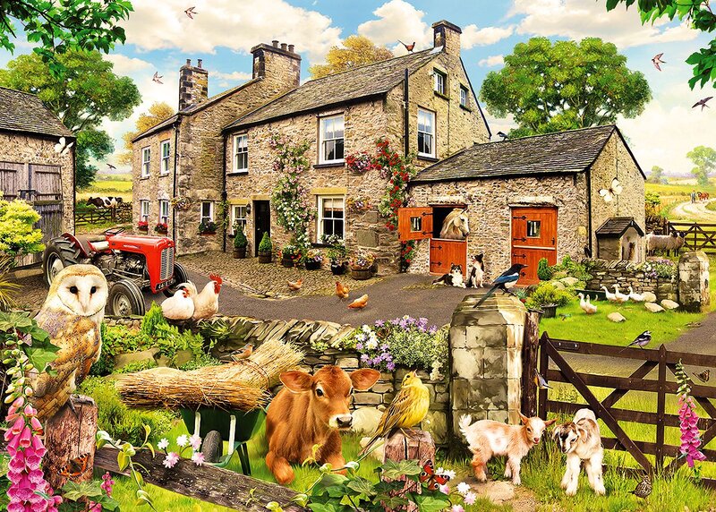 Farmhouse with Animals — Green
