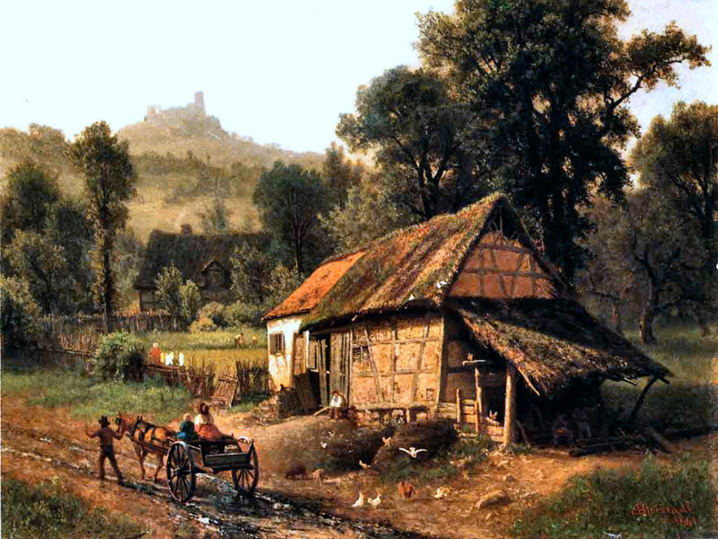 Farmhouse with Cart