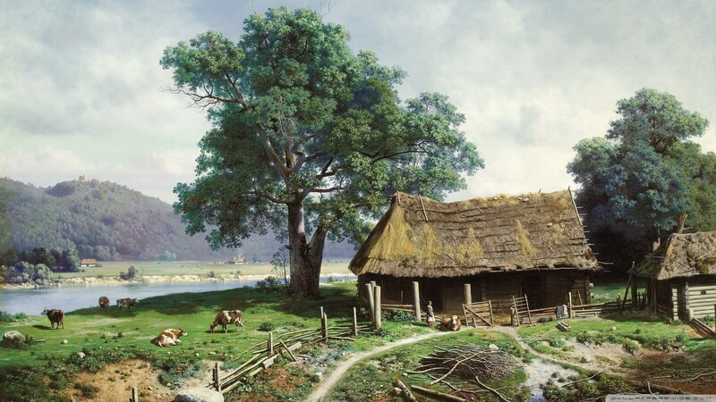 Farmhouse with Cows