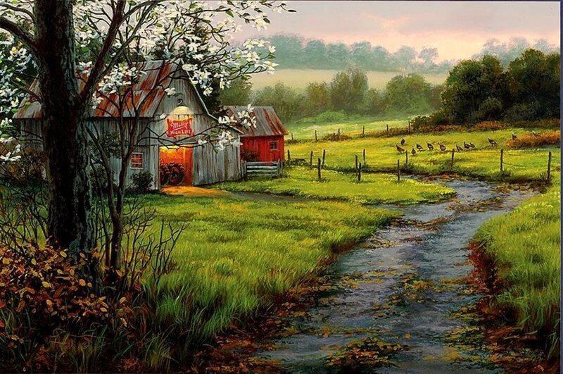 Farmhouse with Stream