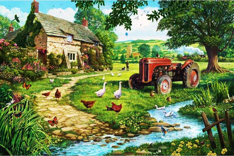 Farmhouse with Tractor
