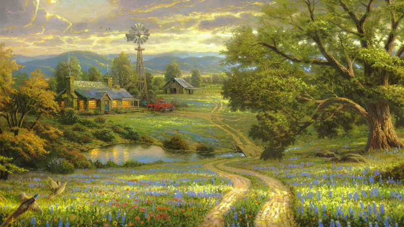 Farmhouse with Windmill — Green