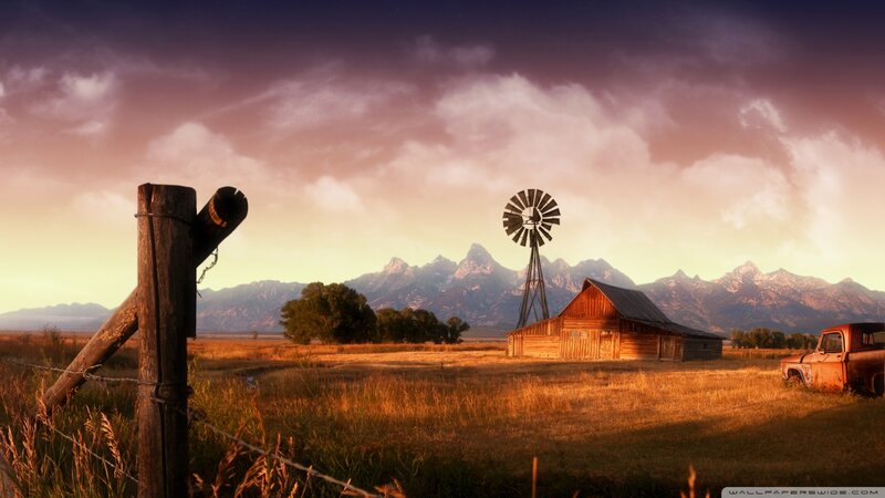 Farmhouse with Windmill — Orange