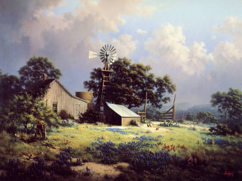 Farmhouse with Windmill