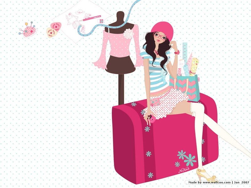 Fashion designer girl illustration