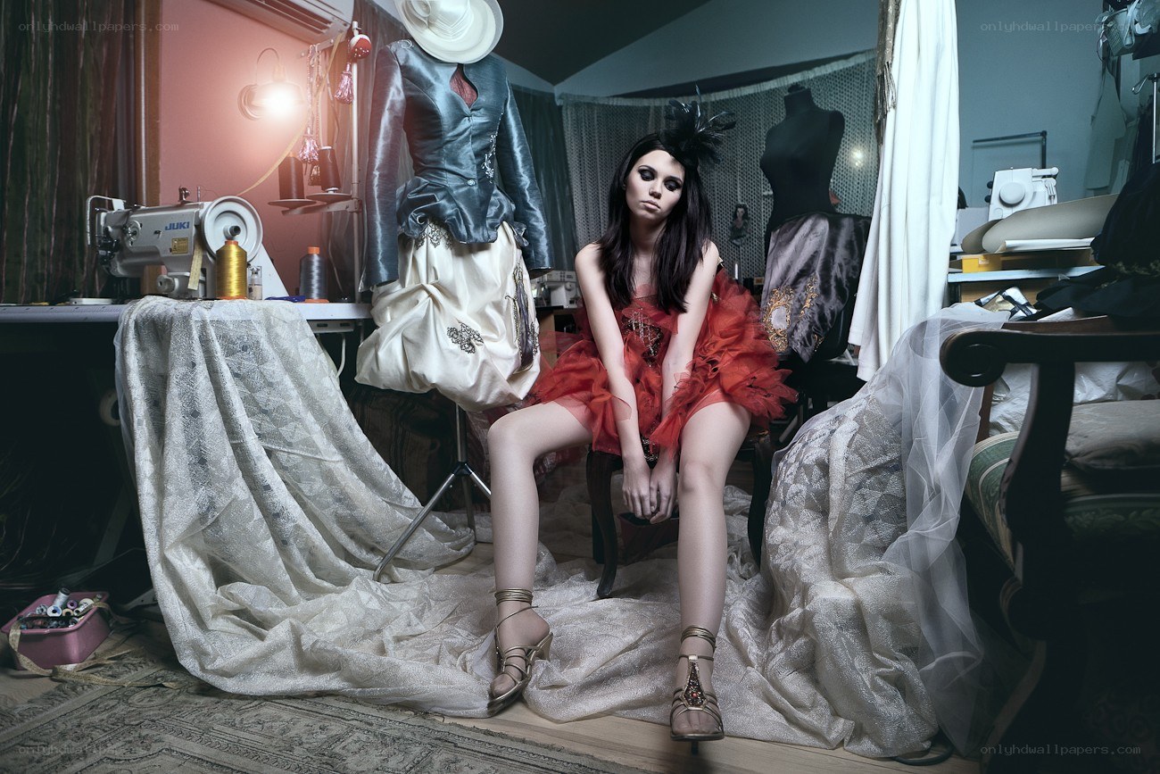 Fashion designer in studio