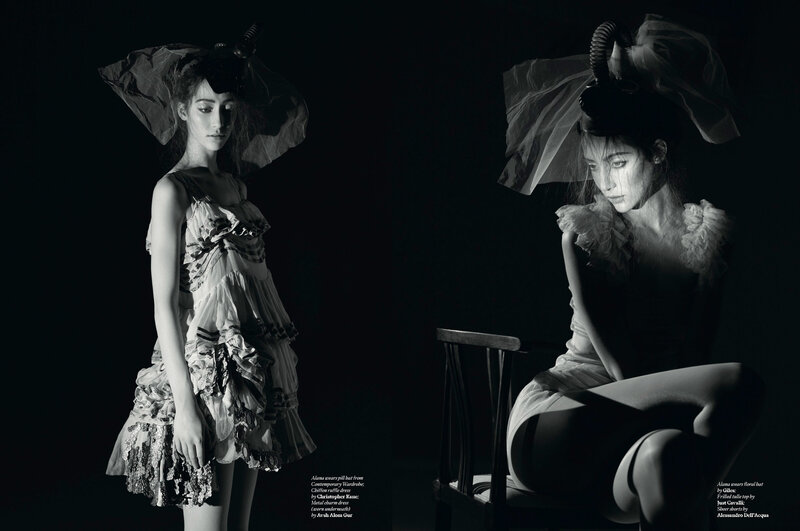 Fashion editorial with dramatic lighting