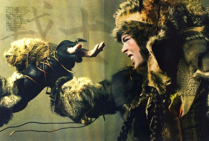 fashion editorial with fur attire