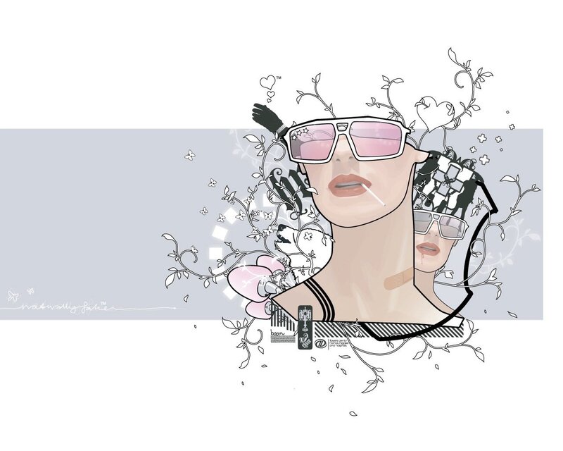 fashion illustration with sunglasses