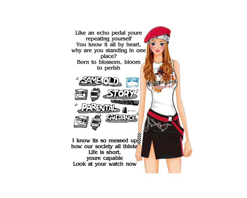 fashion illustration with text