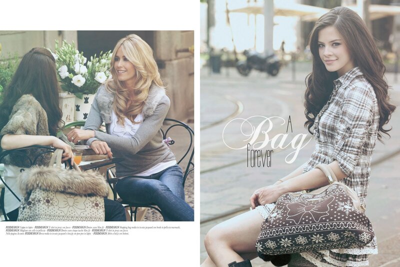Fashion magazine spread featuring women