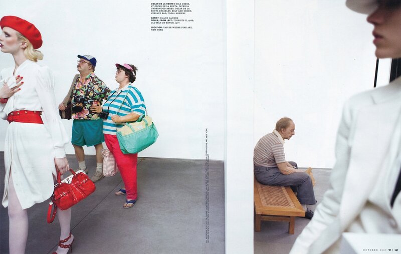 Fashion model in art gallery