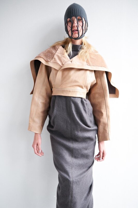 fashion model in avant-garde outfit