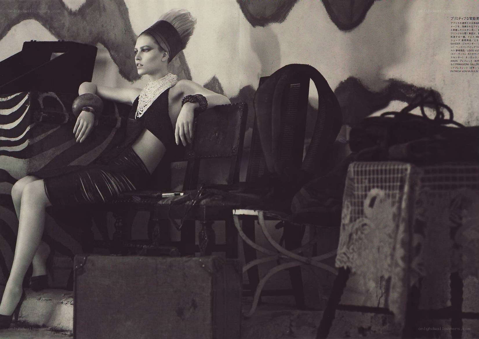 Fashion model in avant-garde pose