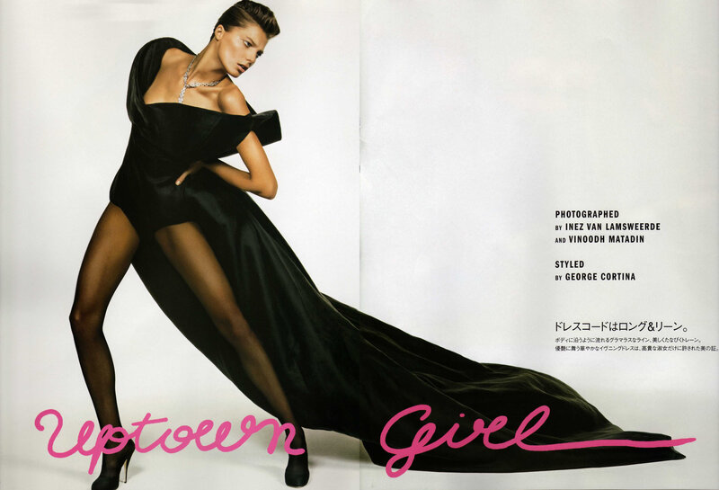 Fashion model in black gown