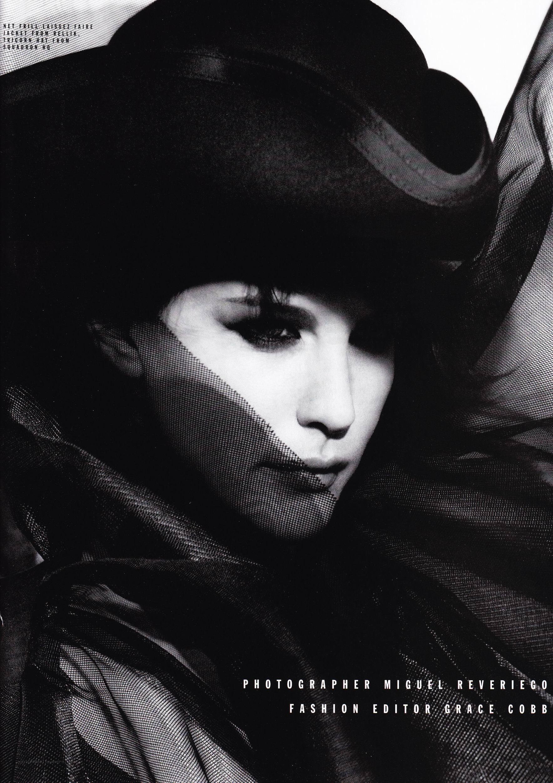 fashion model in black hat
