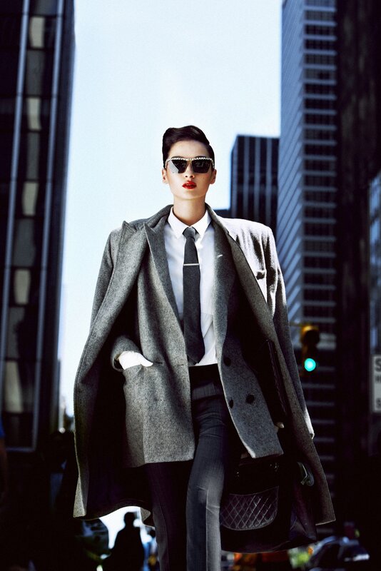fashion model in city