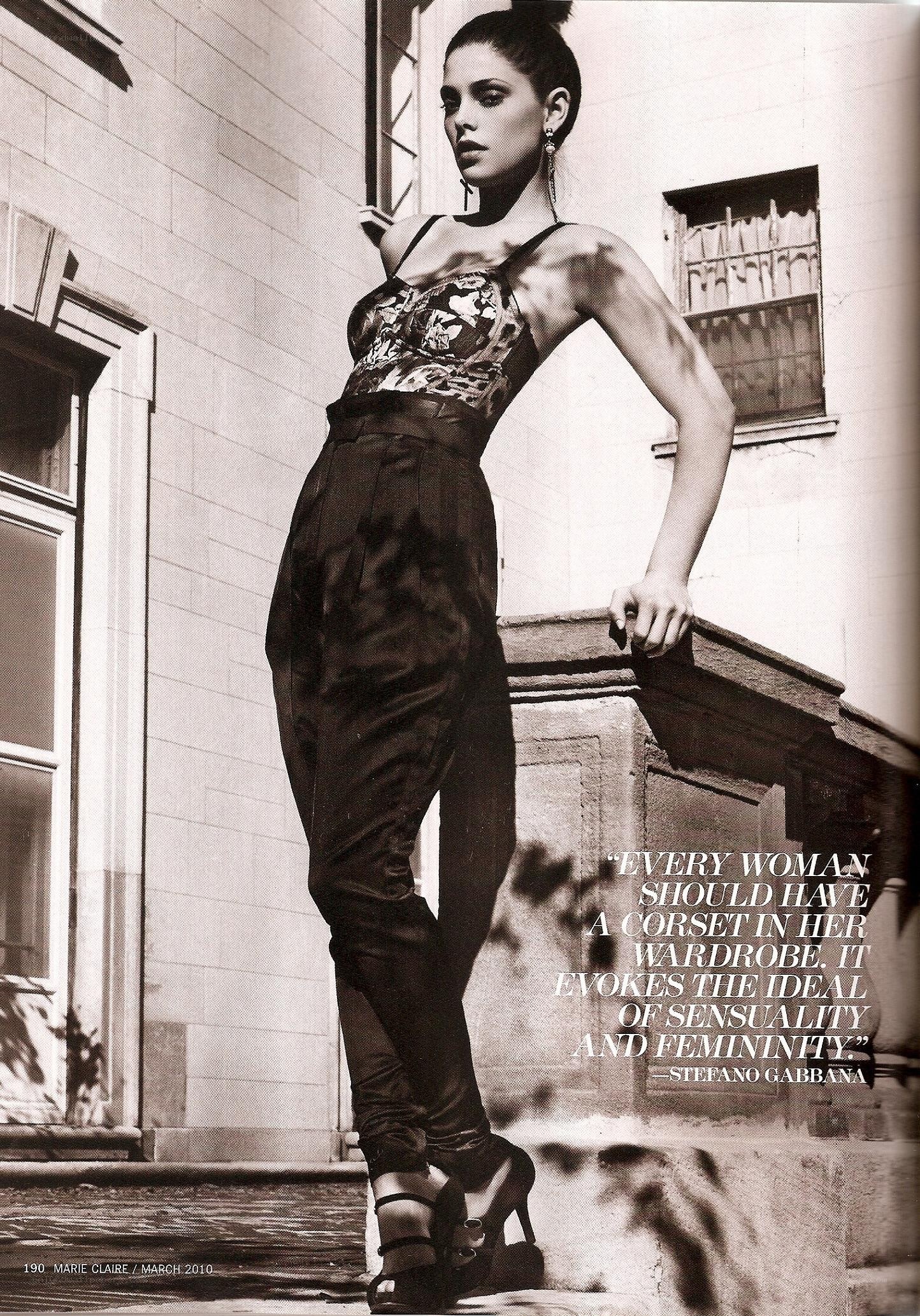 Fashion model in corset top