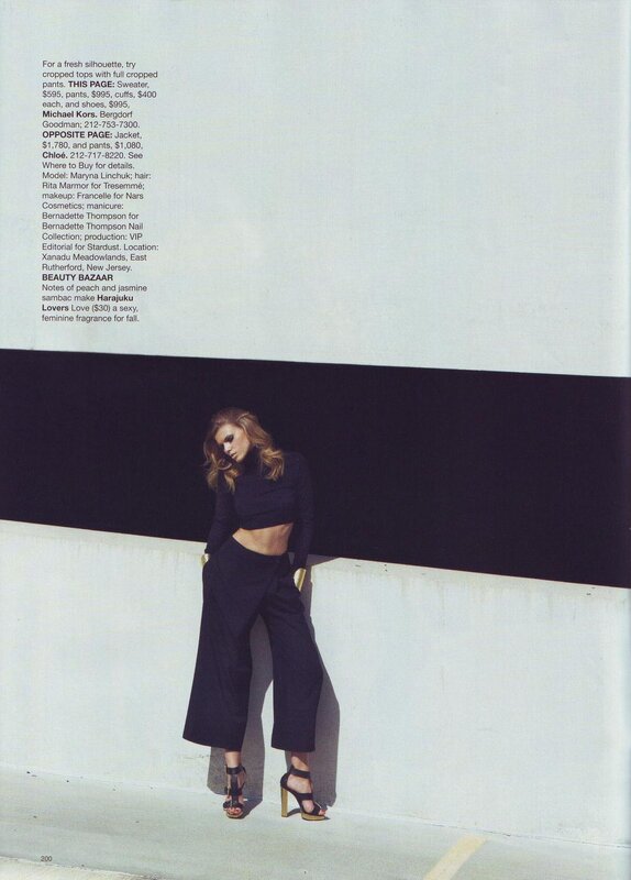Fashion model in cropped outfit
