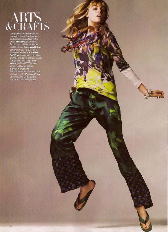 Fashion model in floral outfit