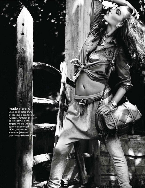 Fashion model in outdoor setting