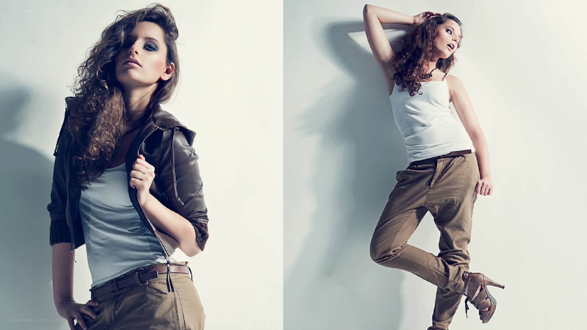 fashion model in two poses