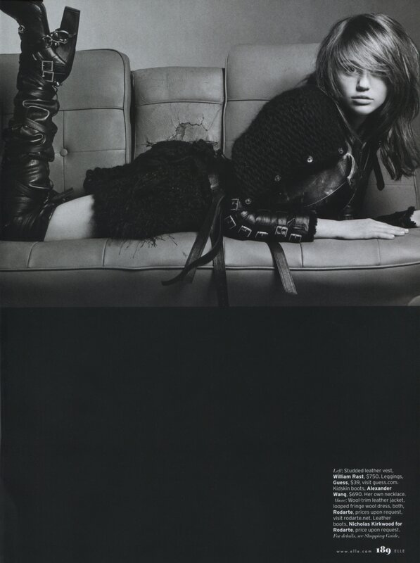 Fashion model on a couch