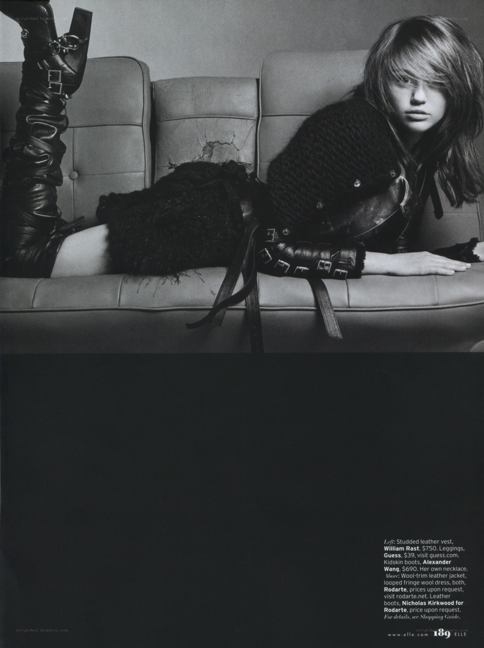 Fashion model on a couch