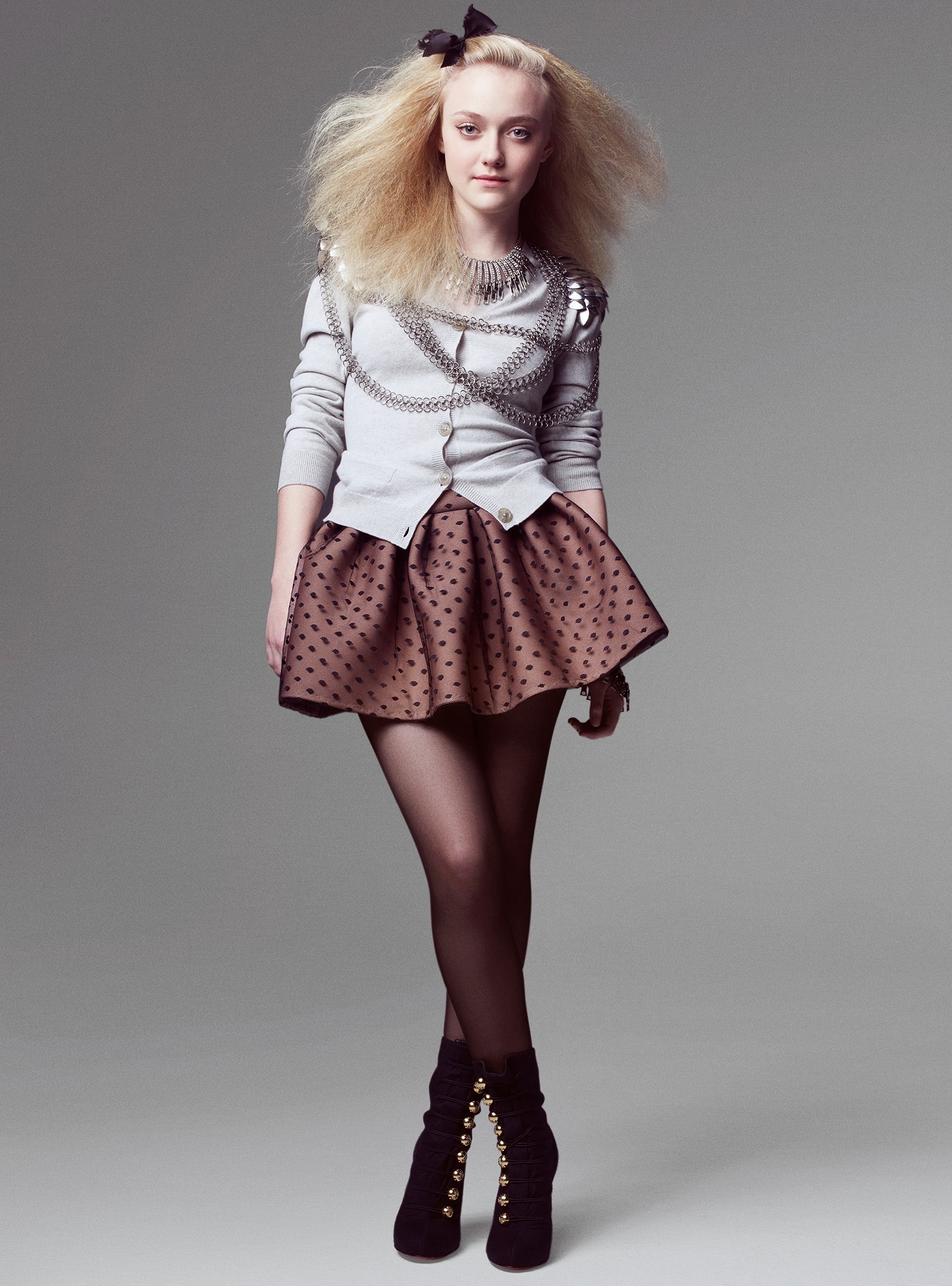 fashion model with chains
