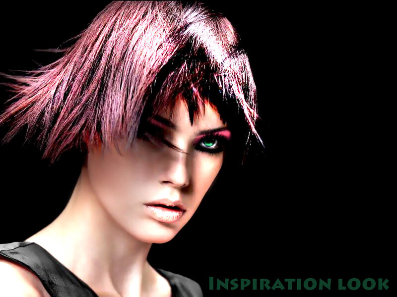 fashion model with pink hair