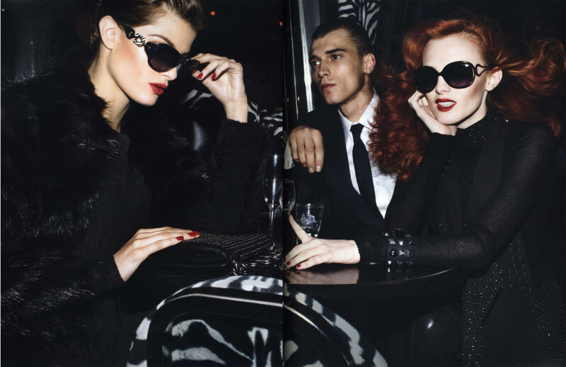 Fashion models in a club