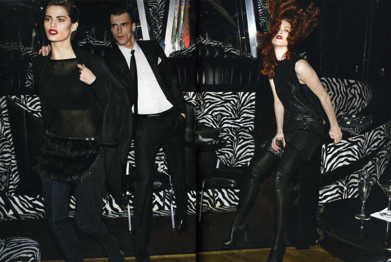 Fashion models in a club