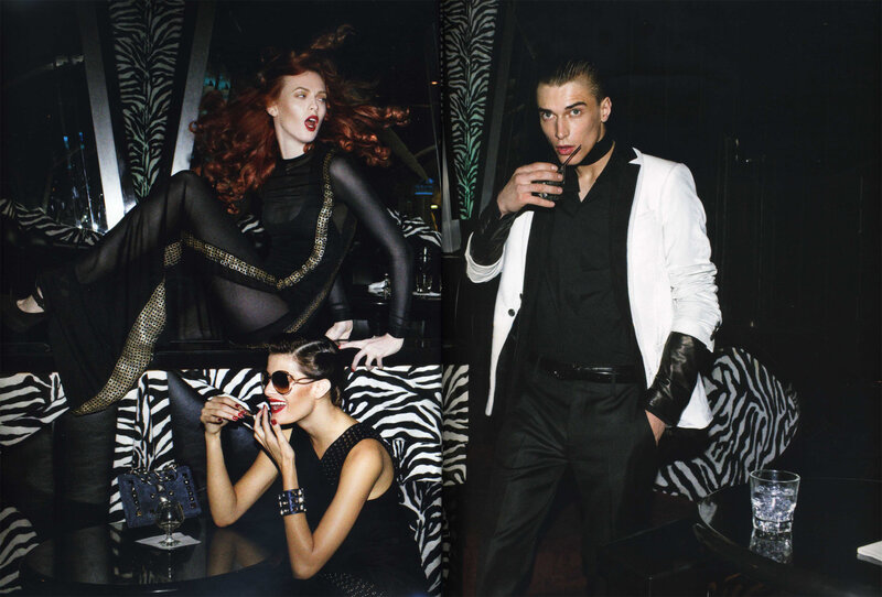 Fashion models in a club