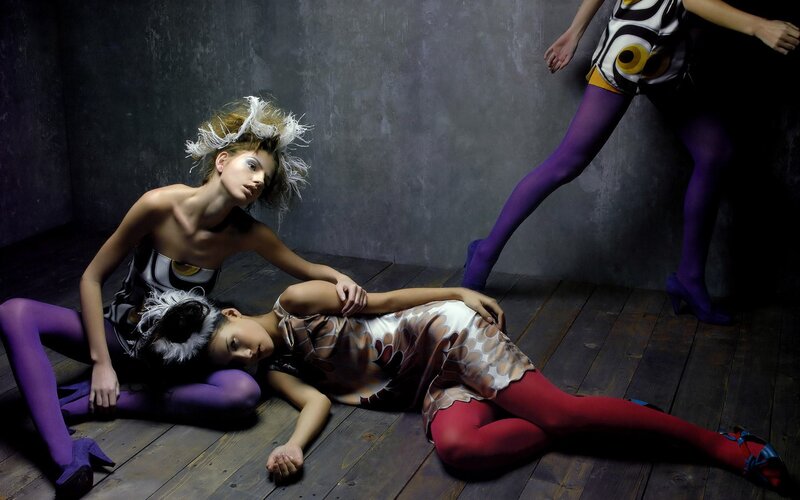 Fashion models in artistic pose