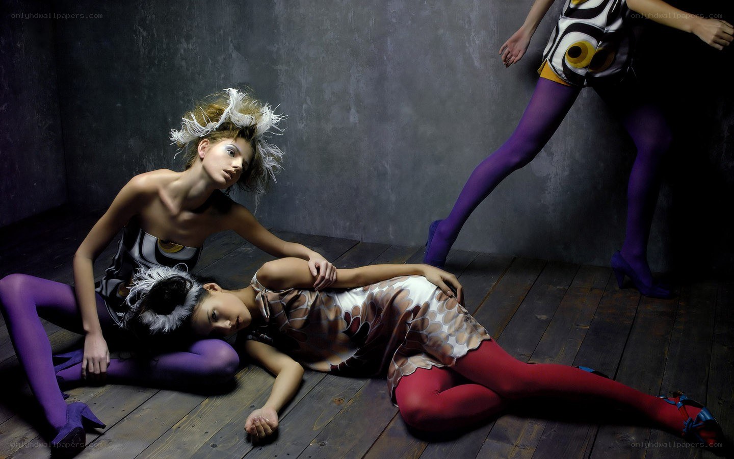Fashion models in artistic pose