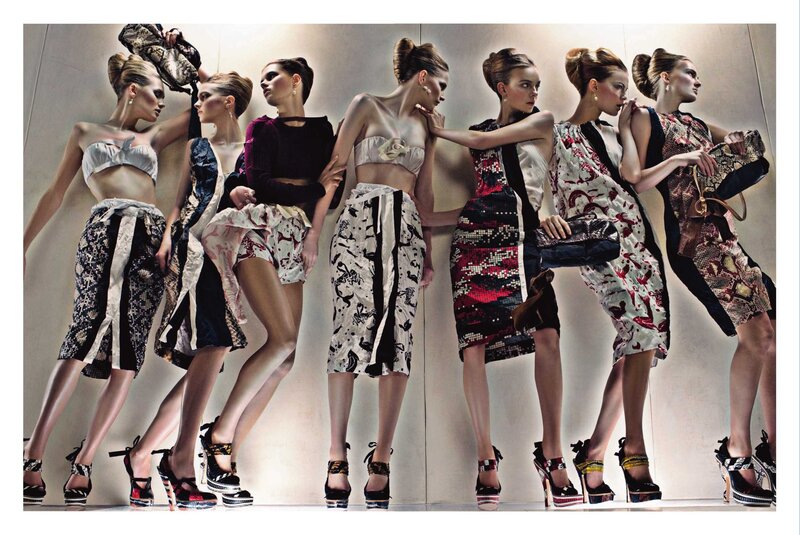 Fashion models in avant-garde outfits