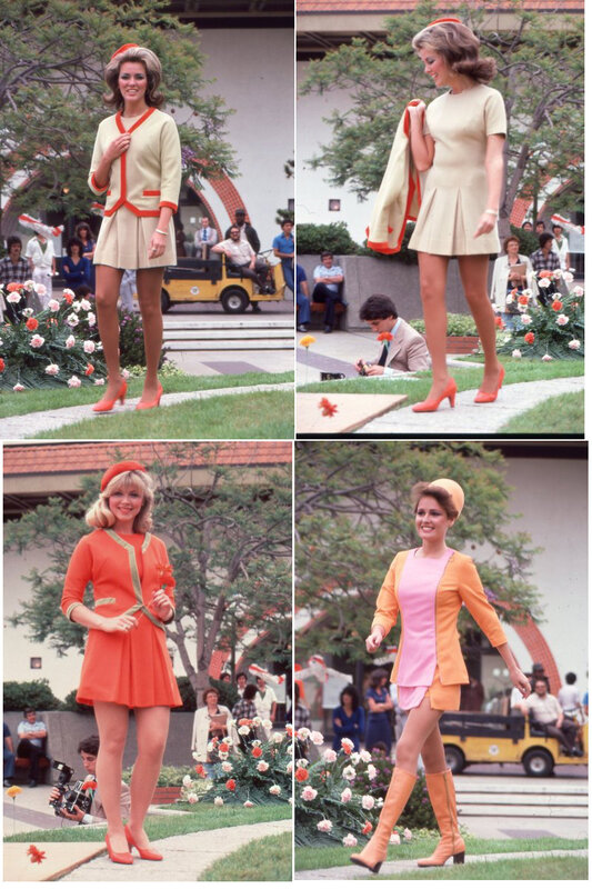 Fashion models in colorful outfits