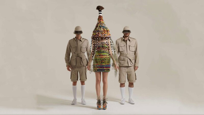 Fashion models in themed outfits