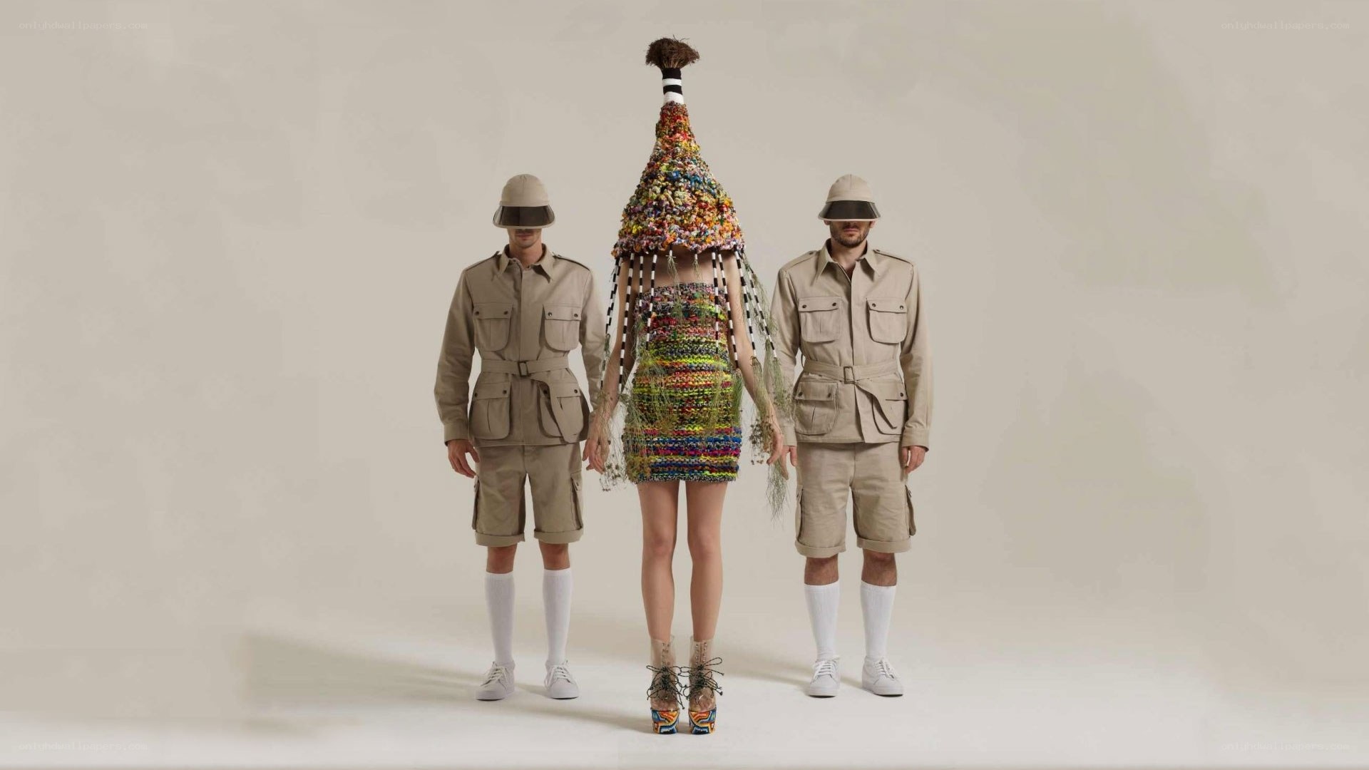 Fashion models in themed outfits