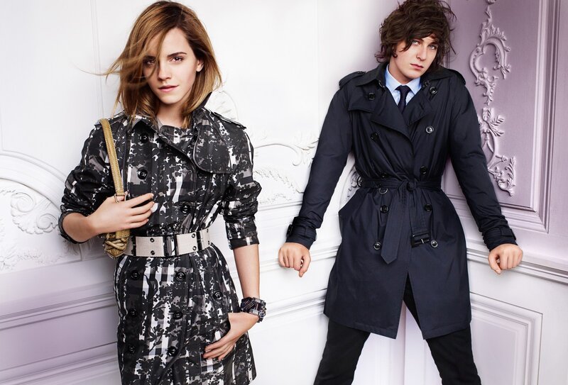 Fashion models in trench coats