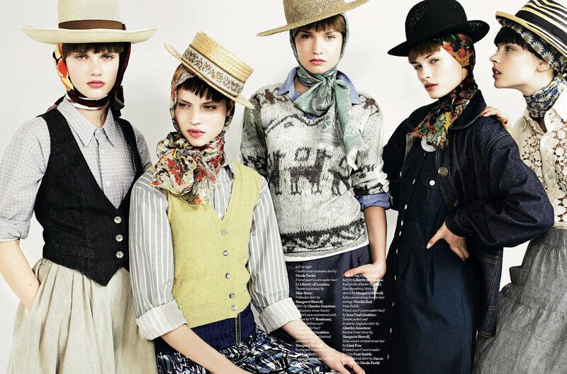 fashion models in vintage hats