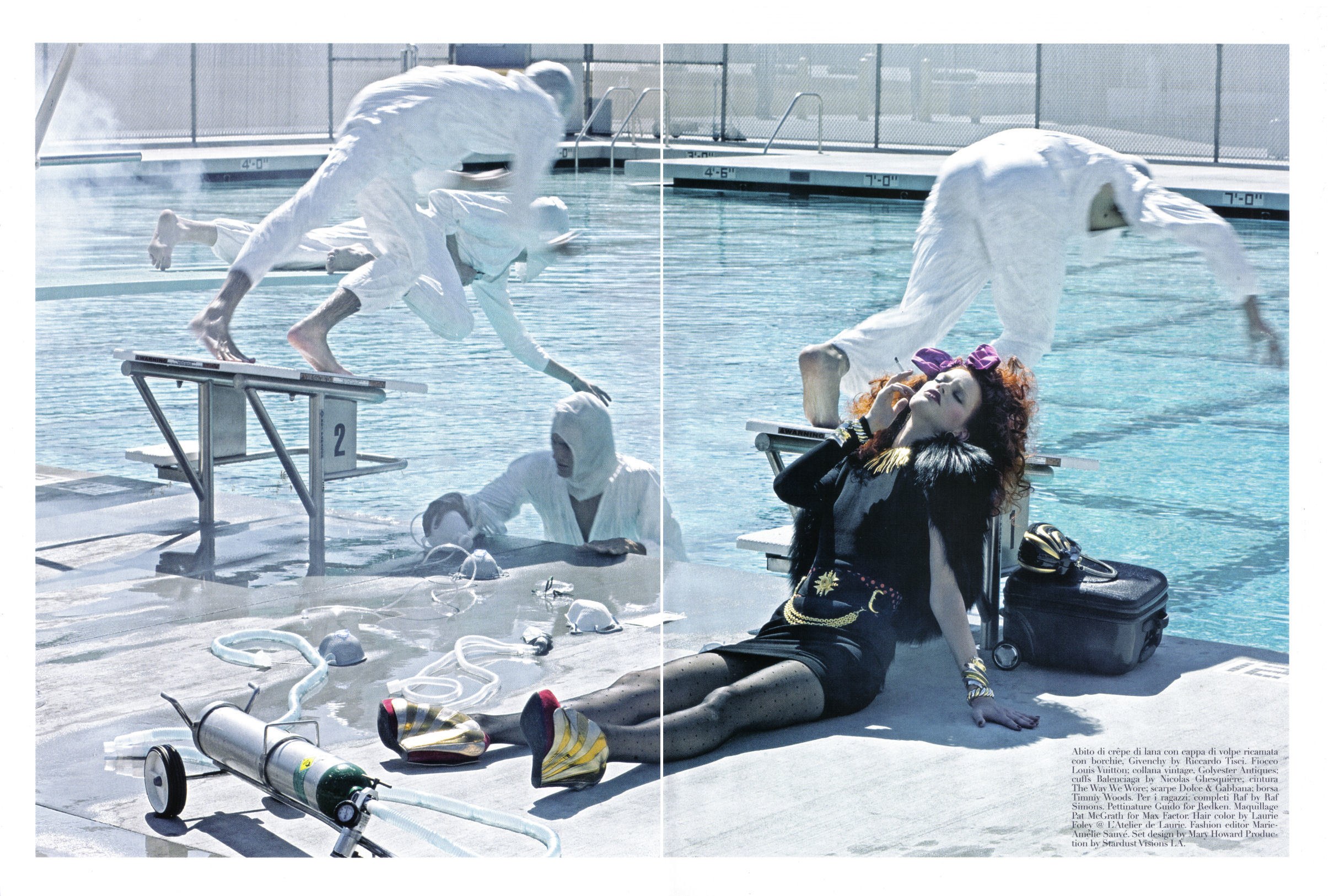 Fashion photoshoot at pool