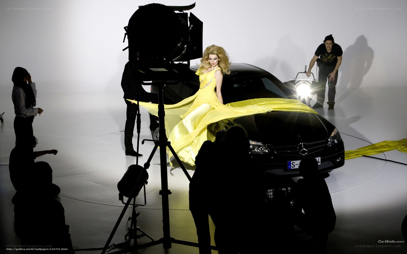 Fashion photoshoot with car