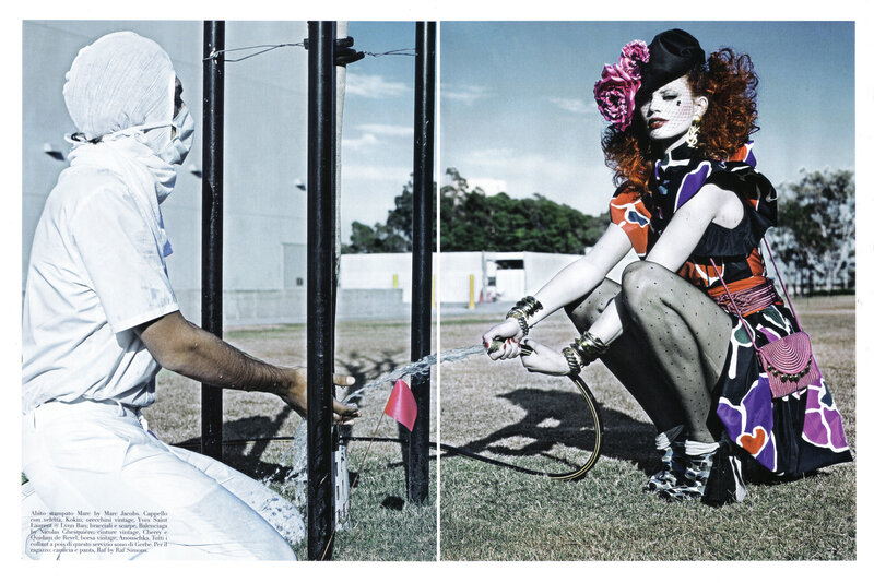 Fashion photoshoot with hose