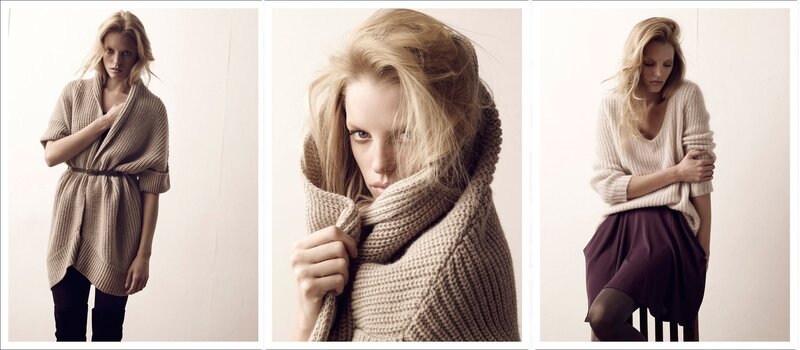 Fashion photoshoot with knitwear