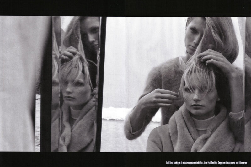 Fashion photoshoot with mirror