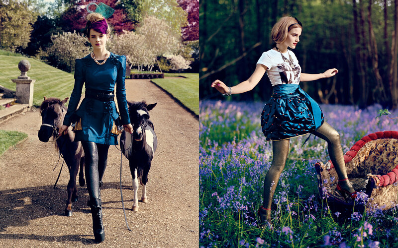 Fashion photoshoot with ponies